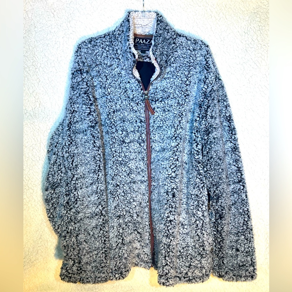 NWOT Paaza Sherpa Jacket - XXXL - Merled Black and White. Soft Lining